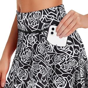 Fulbelle Golf Skorts Skirts for Women with 3 Pockets 20" Knee Length High Waisted Skorts