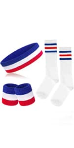 ONUPGO Sweatband Set Sports Headband Wristband Set Sweatbands Terry Cloth Wristband Wrist Sweatband Headbands Moisture Wicking Sweat Absorbing Head Band
