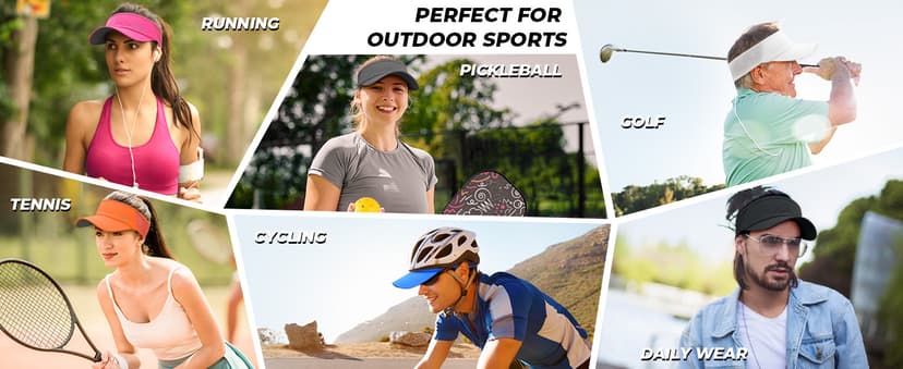 Sukeen Sports Sun Visor Men Women Lightweight Packable Cooling Stretchy Visor Hat for Running, Tennis, Golf