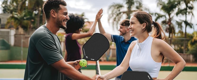 Pickleball Paddle - 3K Raw Carbon Fiber Surface (CFS) + Carbon Abrasion Surface (CAS) with High Grit & Spin, Sure-Grip Elongated Handle, Pickle Ball Paddle with 16mm Polypropylene Honeycomb Core