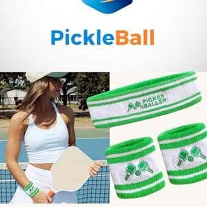 Pickleball Headband, Pickleball Golf Tennis Great Gift or for Your Sports or Team Wristband Sports Band Set Including Towel Wrist and Head Sweatbands