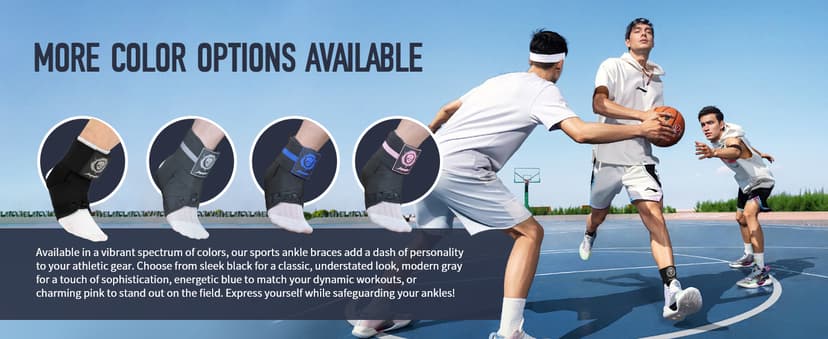 Jupiter Ankle Brace for Sprained Ankles for Women & Men, Made of Neoprene with Dual Springs, for Injury Recover, Running, Basketball and Cycling(Black M 11‘’-14‘’)