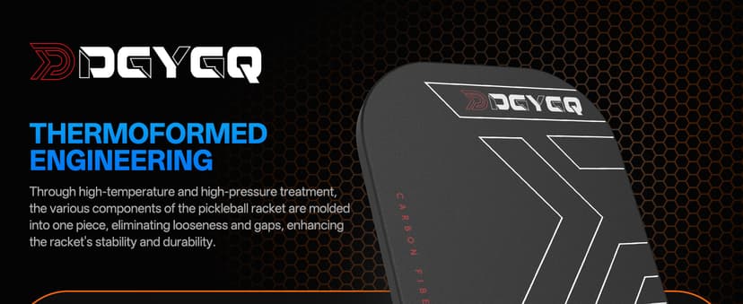 Pickleball Paddles, Carbon Fiber Pickleball Paddle with a 13mm Polypropylene Honeycomb Core, Increased Power for Ultimate Spin & Consistency