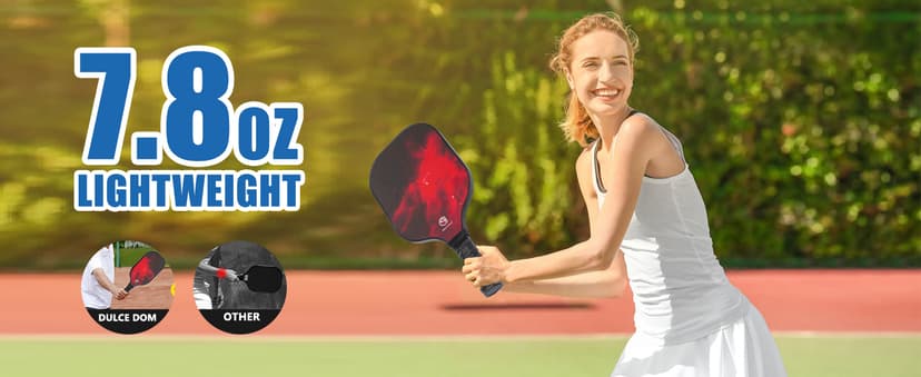 DULCE DOM Pickleball Paddles Set of 2/4 - USAPA Approved, Fiberglass Surface Pickleball Racket with 4 Indoor Outdoor Pickleball Balls and Pickleball Bag, Ideal Training Equipment Gift for Men & Women