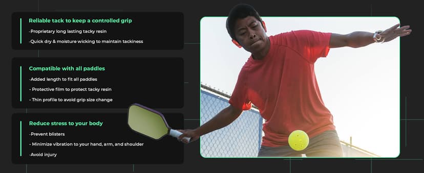 ADV Felttac Pickleball Grip Tape - Soft, Very Durable, Sweat Absorbing Pickleball Overgrip Tape - Dry & Comfortable Pickleball Paddle Grip Tape - Easy to Use & Easy to Install