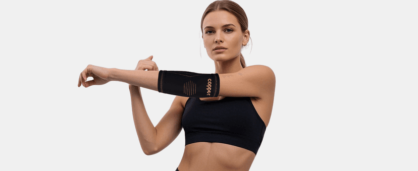 Elbow Brace for Tendonitis and Tennis Elbow for Women,Copper Elbow Compression Sleeve for Golfers Elbow Pain Relief | Arm Support Fit for Men Weight lifting Workouts, Recovery, Arthritis