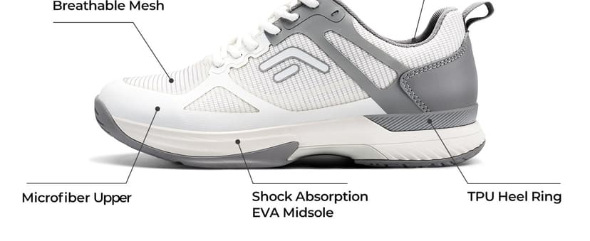 FitVille Extra Wide Pickleball Shoes for Men, All Court Tennis Sneakers Shoes with Arch Support