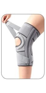 Galvaran Knee Brace with Side Stabilizers for Meniscal Tear Knee Pain ACL MCL Arthritis Injuries Recovery, Breathable Adjustable Knee Support for Men and Women