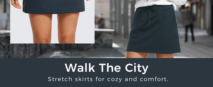 CRZ YOGA 4-Way Stretch Skirts for Women High Waisted Work Casual Golf Tennis Skirt Skorts with 5 Pockets