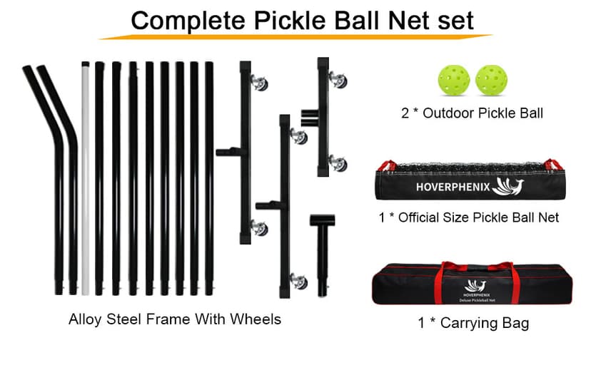 22FT Regulation Size Pickleball Net for Driveway, Outdoor Balls and Portable Carry Bag, Weather Resistance Strong Steel Frame