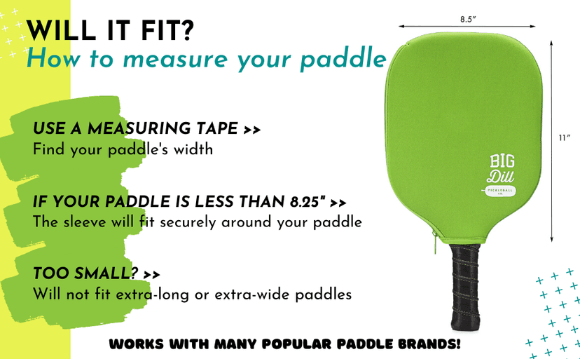 Big Dill Pickleball Paddle Cover Only - Neoprene Pickleball Paddle Sleeve, Pickle Ball Paddle Covers or Pickleball Paddle Case for Pickleball Paddles