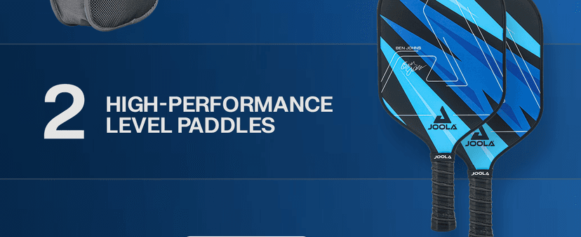 JOOLA Ben Johns Pickleball Set - Made with Reinforced Fiberglass and Honeycomb Polypropylene - Includes 2 Paddles, 4 Balls, and JOOLA Pickleball Bag