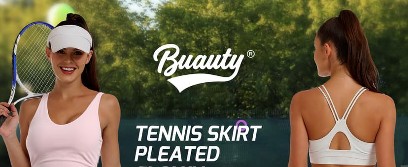 Buauty Women's Tennis Skirt Pleated Golf Skirts with Pockets Shorts Athletic Skort for Pickleball Sports Outfits