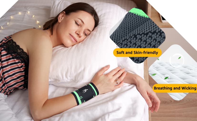 HiRui Wrist Brace/Wraps Wrist Compression Strap and Support for Work Fitness Weightlifting Sprains Tendonitis, Carpal Tunnel Arthritis, Pain Relief, Adjustable Wristbands 2 PACK (Black, M)