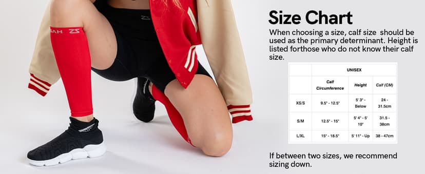 Zensah Running Leg Compression Sleeves - Shin Splint, Calf Compression Sleeve Men and Women