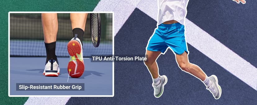 FitVille Wide Tennis Shoes for Men Pickleball Shoes Lightweight Breathable All Court Athletic Shoes with Arch Support & Wide Toe Box