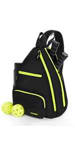 AEROBIX Pickleball Bag for Women & Men, Pickle Ball Backpack - Upgraded Zippers, Large Capacity, Padded Paddle Pocket, Adjustable Sling Bag (No Accessories)