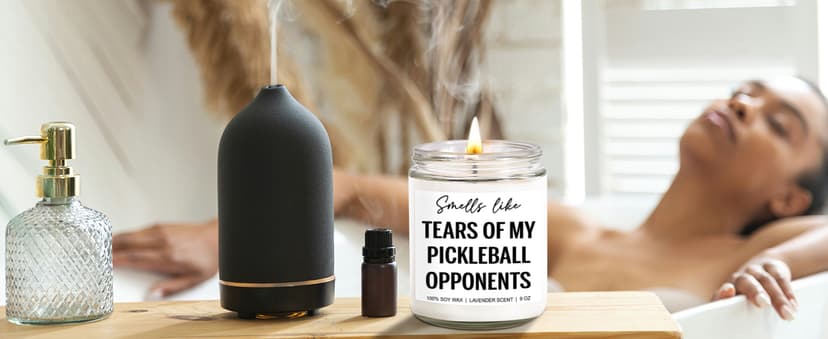 Tears of My Pickleball Opponents Candle, Pickleball Accessories, Pickleball Gifts for Women, Men, Mom, Dad - Mothers Day, Fathers Day, Funny Gifts for Pickle Ball Lovers, Players - 9 oz