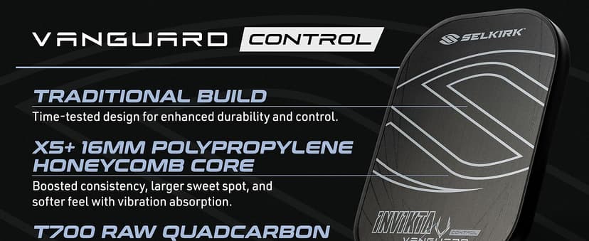 Selkirk Sport Vanguard Pickleball Paddle | Choose The Vanguard Power Air, Vanguard Pro or The Vanguard Control | Carbon Fiber Pickleball Paddles | 360 Proto Molding & Flexfoam Perimeter