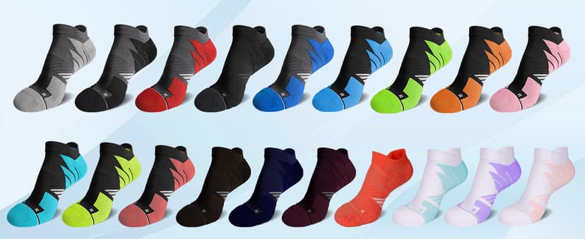Hylaea No Show Running Athletic Anti-Blister Wicking Coolmax Socks, Seamless Anti-odor