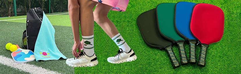 3 Pcs Pickleball Sweatband Set Men Women, Moisture Wicking Sweat Absorbent 2 Wristbands and 1 Headband for Basketball Tennis, Great Gift for Sports