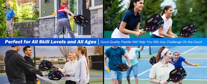 Pickleball Paddles, USAPA Approved Fiberglass Surface Pickleball Set with Pickleball Rackets, Pickleball Paddles Set for Men Women