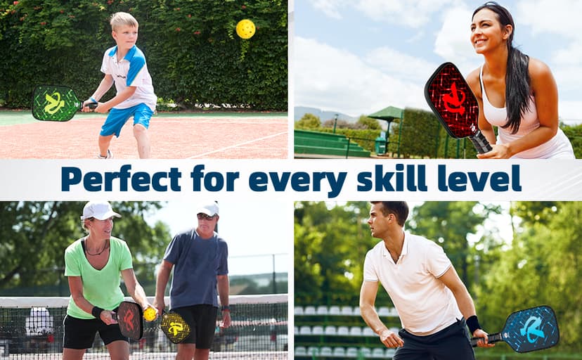 Pickleball Paddles, USAPA Approved Pickleball Paddle Set of 4, Fiberglass Surface Pickleball Set, 4 Pickleball Balls, 4 Cooling Towels, Pickleball Bag, Pickle Ball Paddle for Men Women