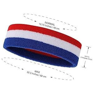 ONUPGO Sweatband Set Sports Headband Wristband Set Sweatbands Terry Cloth Wristband Wrist Sweatband Headbands Moisture Wicking Sweat Absorbing Head Band