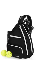 AEROBIX Pickleball Bag for Women & Men, Pickle Ball Backpack - Upgraded Zippers, Large Capacity, Padded Paddle Pocket, Adjustable Sling Bag (No Accessories)