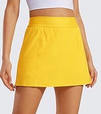 CRZ YOGA High Waisted Flowy Tennis Skirts for Women Pleated Casual Golf Athletic Pickleball Skorts with Shorts Pockets
