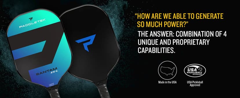 Paddletek Bantam EX-L Pickleball Paddle | Professional Pickleball Paddles with Honeycomb Core, Polycarbonate Surface, Bantom PolyCore & High Tack Performance Grip | USAPA Approved