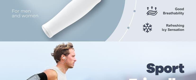 Arm Sleeves, Cooling UV Sun Protection Sports Compression for Men/Women