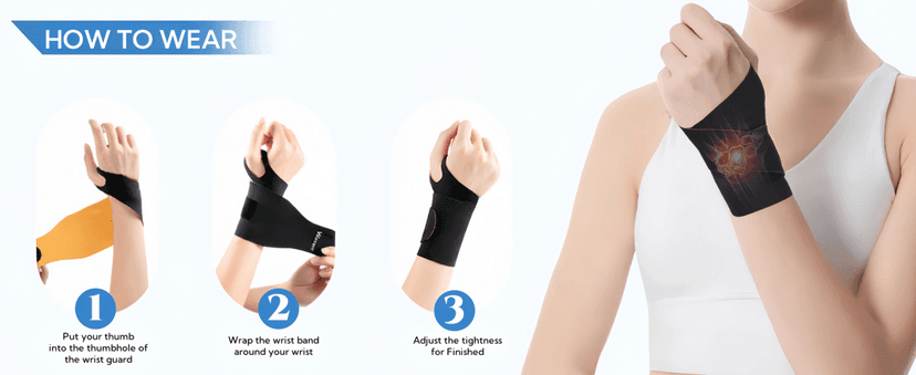 Wrist Brace,Carpal Tunnel Wrist Brace Wrist Wraps Wrist Support Tendonitis Sprains(M-Black)