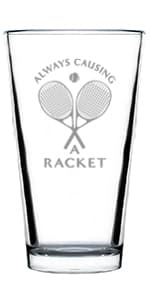 Designated Dinker - Pint Glass for Beer - Funny Pickleball Themed Decor and Gifts - 16 oz Glasses