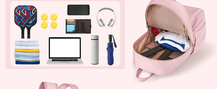 Pickleball Bag Backpack for Women Holds 4 Paddles, Large Pickle Ball Bag Pickleball Paddle Backpack for Men