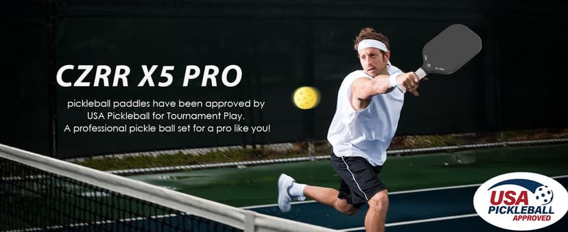 CZRR Pickleball Paddle, USA Pickleball Approved, 3K Raw Carbon Fiber Surface (CFS) High Grit & Spin, with 16MM Polypropylene Honeycomb Core, Ideal for Novice and Professional Players