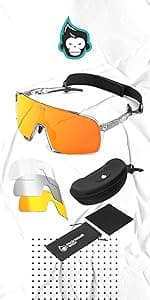 Pickleball Glasses for Women & Men - ANSI Z87.1 Pickleball Safety Glasses with 3 Lenses, Adjustable Nosepads, Head Strap, & Protective Case - Pickleball Protective Eyewear