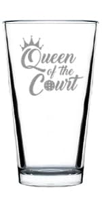 Designated Dinker - Pint Glass for Beer - Funny Pickleball Themed Decor and Gifts - 16 oz Glasses