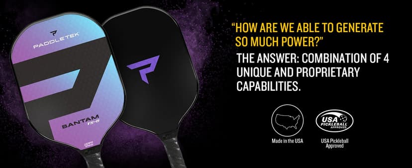 Paddletek Bantam TS-5 Pickleball Paddle | Professional Pickleball Paddles with Honeycomb Core, Textured Fiberglass Epoxy Hybrid Surface, Bantam PolyCore & High Tack Performance Grip | USAPA Approved