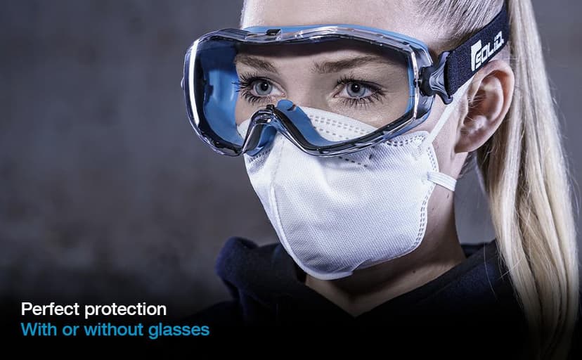 SolidWork Safety Glasses Clear Lens with Side Shields, Anti Fog, Anti Scratch, Anti-Glare, Protective Eyewear for Men & Women