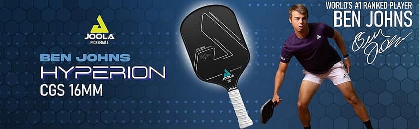 JOOLA Ben Johns Hyperion CGS Pickleball Paddle - Textured Carbon Grip Surface Technology for Spin & Control with Added Power - Polypropylene Honeycomb Core Pickleball Racket