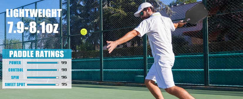GARYE Pickleball Paddles, 16MM T700 Thermoformed Raw Carbon Fiber Pickleball Paddle, Great Grit & Spin, USAPA Approved PRO-XL Pickle Ball Rackets Set with Power, Control and Balance, 1 Cover
