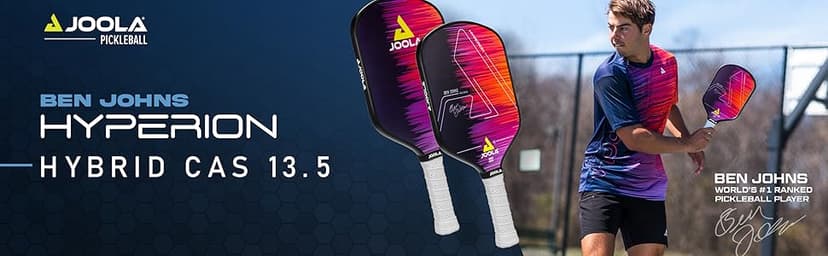 JOOLA Ben Johns Hyperion Pickleball Paddle - Carbon Surface & Sure-Grip Elongated Handle - Increased Power and Spin - Carbon Fiber Pickleball Paddle - Honeycomb Polypropylene Core - USAPA Approved