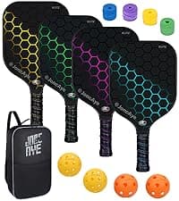 Pickleball-Paddles-Set of 4 or 2 Rackets by JoncAye, USAPA Approved Pickle-Ball Equipment with Balls, Bag, Accessories, Fiberglass Graphite Pickleball Racquet Set for Men, Women, Kids, Adults