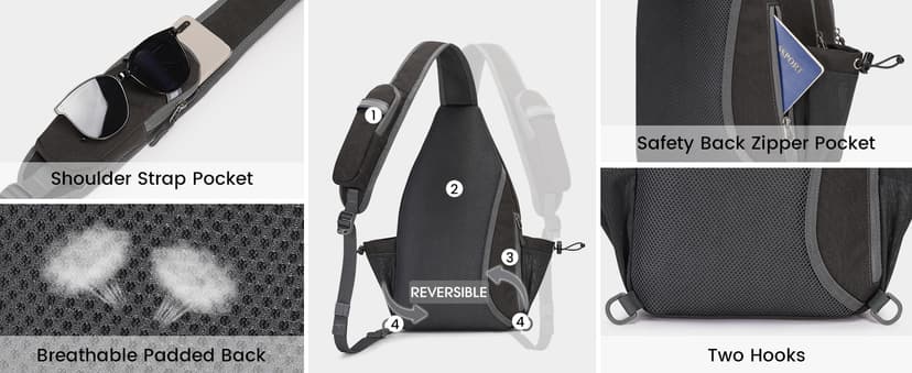 G4Free Pickleball Bag, Crossbody Sling Bag for Men Women, Pickleball Backpack, Pickle Ball Paddle Bag Gifts for Sports