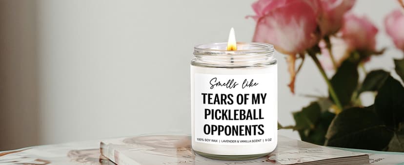 Tears of My Pickleball Opponents Candle, Pickleball Accessories, Pickleball Gifts for Women, Men, Mom, Dad - Mothers Day, Fathers Day, Funny Gifts for Pickle Ball Lovers, Players - 9 oz