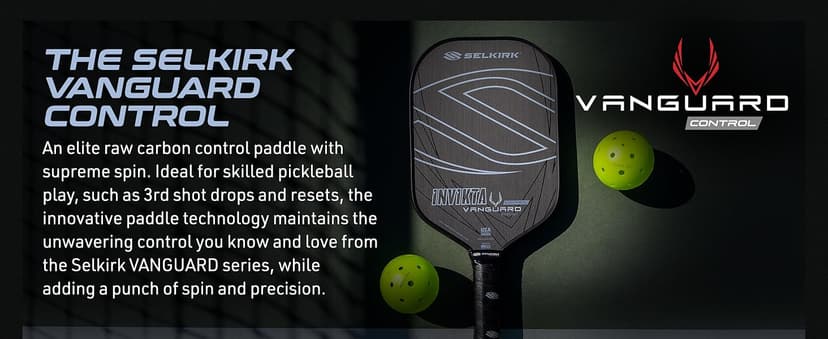 Selkirk Sport Vanguard Pickleball Paddle | Choose The Vanguard Power Air, Vanguard Pro or The Vanguard Control | Carbon Fiber Pickleball Paddles | 360 Proto Molding & Flexfoam Perimeter