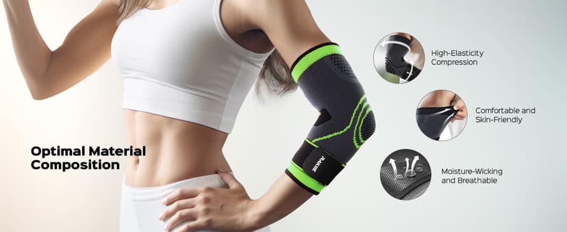 Elbow Compression Sleeve 2 Pack, Elbow Brace for Tendonitis and Tennis Elbow, Pain Relief Elbow Brace for Men & Women, Elbow Sleeve Reduce Joint Pain for Tennis, Golfer, Workouts, Blue (M)