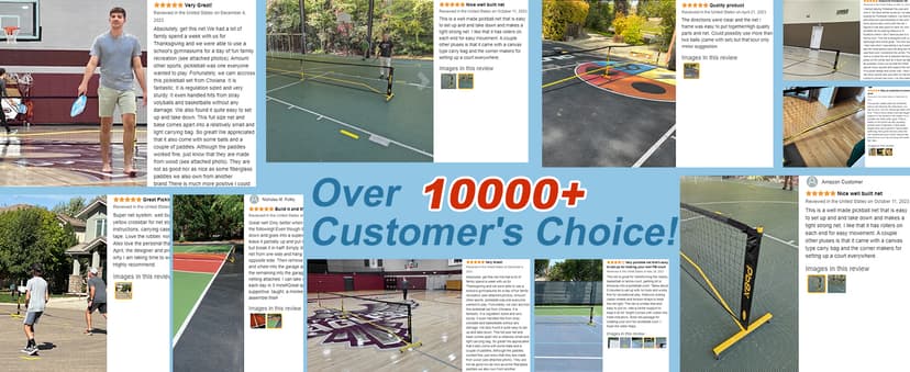 Portable Pickleball Net, Pickle Ball Net Outdoor with 22ft Regulation Size Net, Court Markers, Durable Frame PE Knited Pickleball Practice Net System for Backyard Driveway