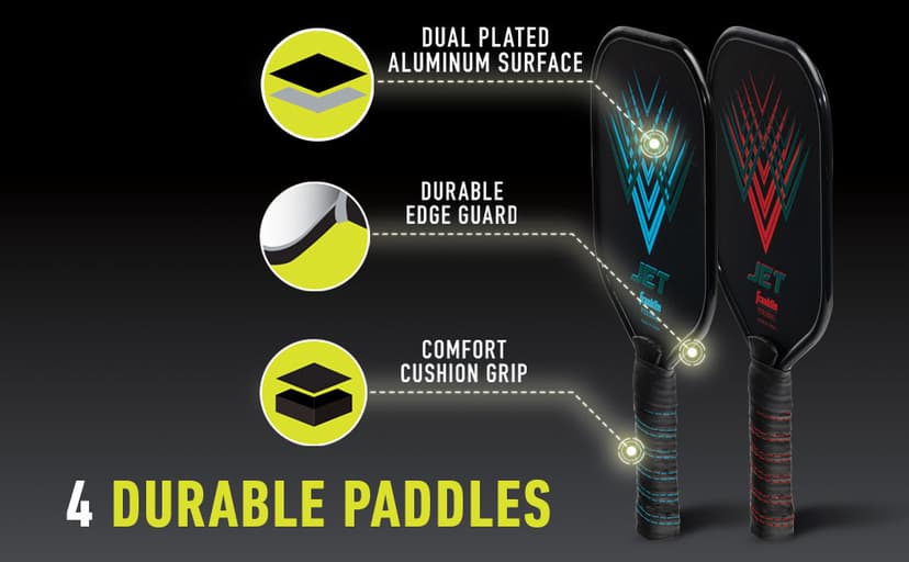 Franklin Sports Beginner Pickleball Sets - 2 + 4 Player Sets - Aluminum Paddles + X-40 Pickleballs - USA Pickleball (USAPA) Approved